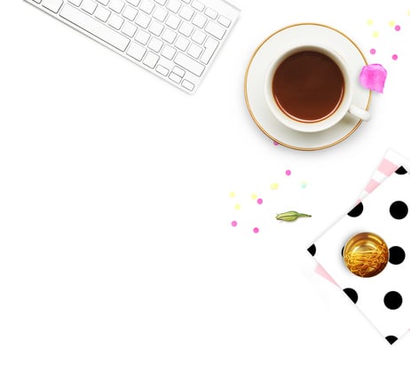 Styled stock photography, desktop, White desktop woman, table view, mockup, flowers irises, gold